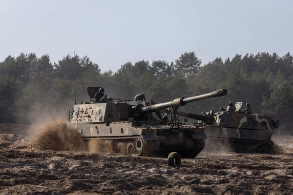 Polish Army artillery during Dynamic Front 2026 as Poland expands defense spending and industrial capacity.