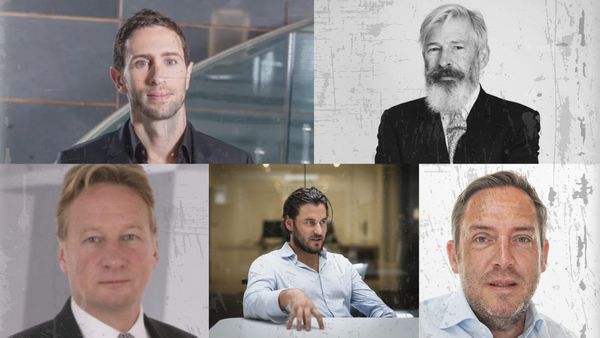 Portraits of founders and senior executives from five European private intelligence firms featured in Adria Defense’s 2026 ranking.