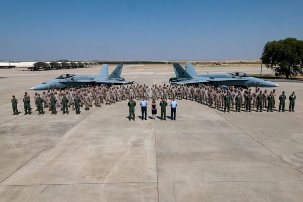 Spanish Air and Space Force F-18M fighter deployed in Romania for NATO enhanced Air Policing.