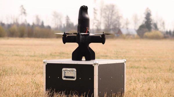 ORIGIN Robotics BLAZE interceptor drone during a flight demonstration in Latvia, representing Europe's growing drone interceptor industry.