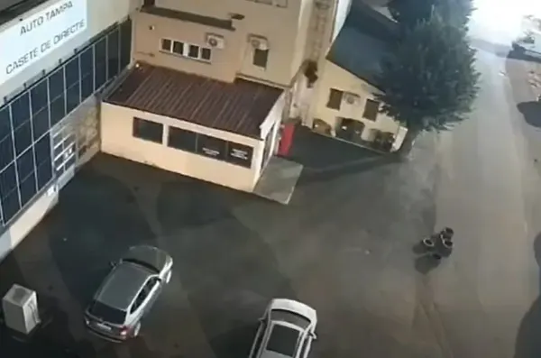 Surveillance footage connected to alleged Russia-coordinated sabotage near Romania's CARFIL arms factory in Brașov.