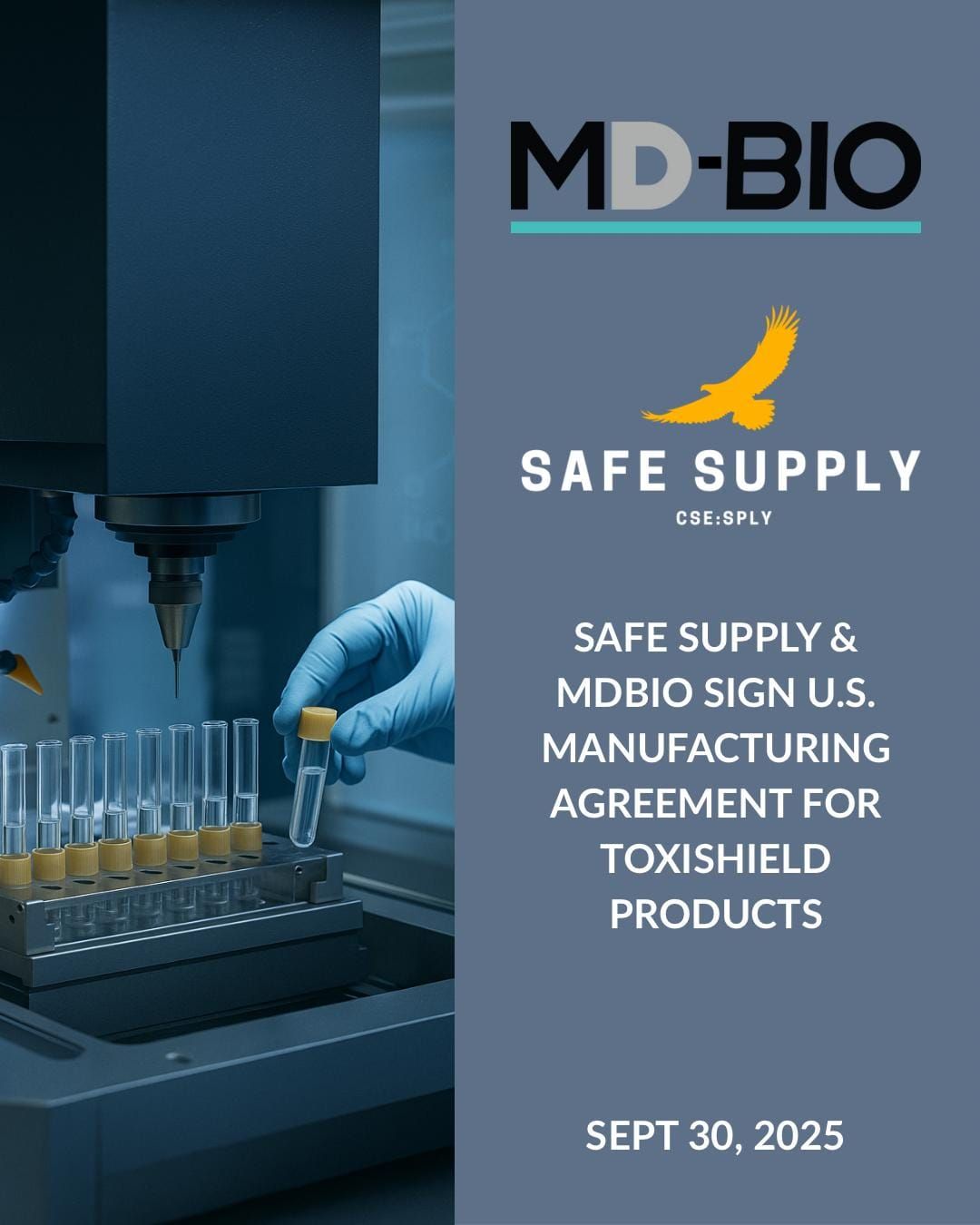 Safe Supply Streaming Co Ltd.  Signs U.S. Manufacturing Agreement for ToxiShield Products