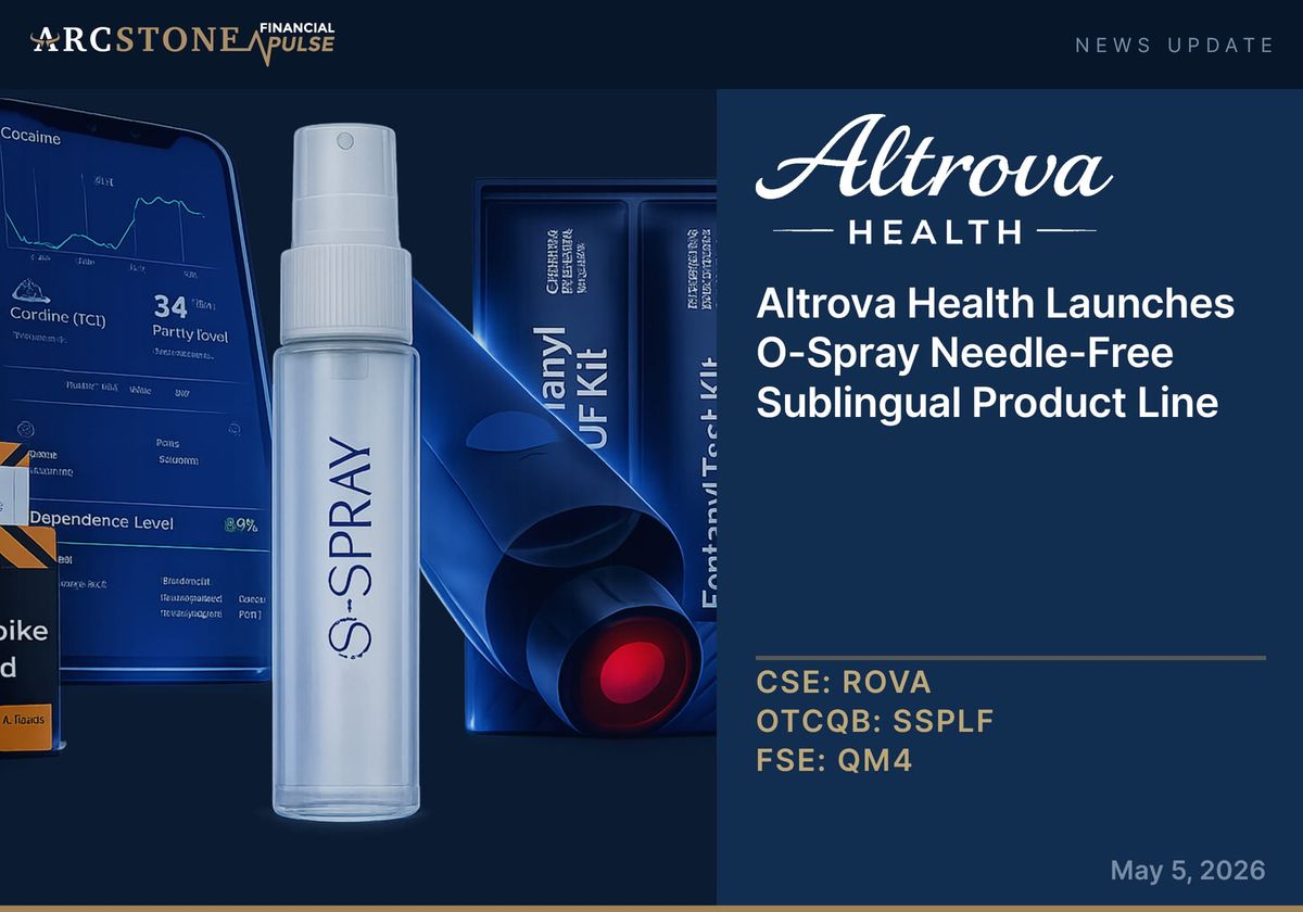Altrova Health Launches O-Spray Needle-Free Sublingual Product Line and Provides Corporate Update