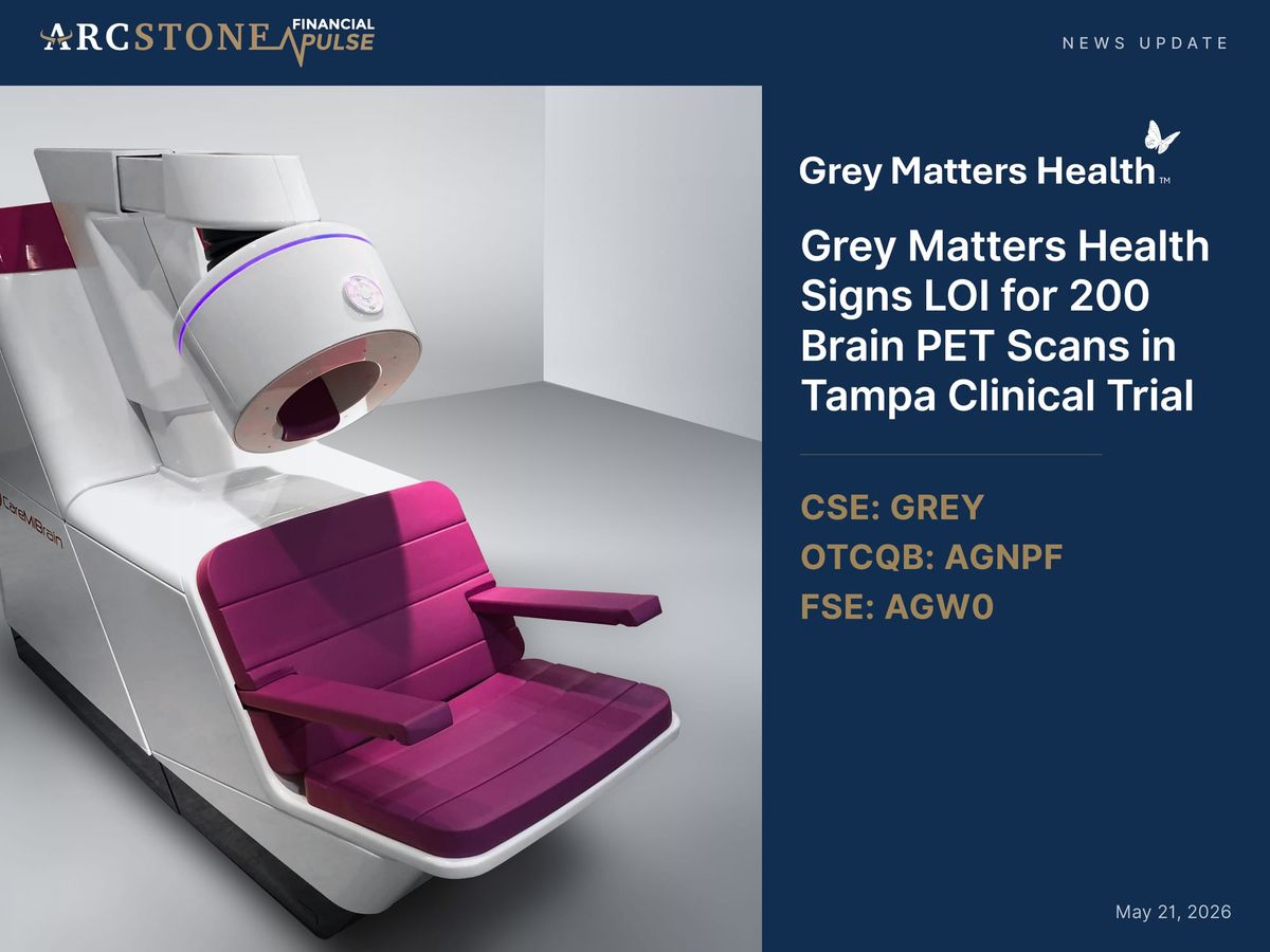 Grey Matters Health Signs LOI for 200 Brain PET Scans in Tampa Clinical Trial