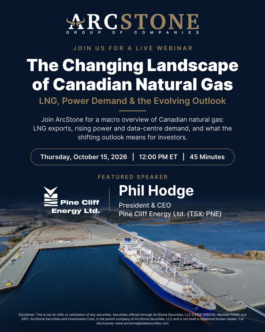 ArcStone to Host Webinar on Canadian Natural Gas with Pine Cliff CEO Phil Hodge