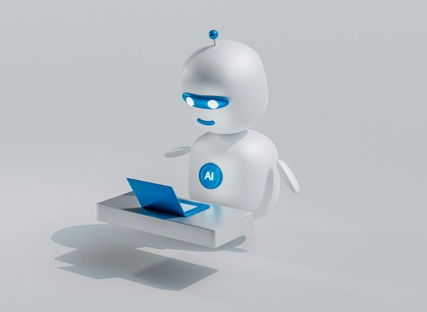 AI using a laptop