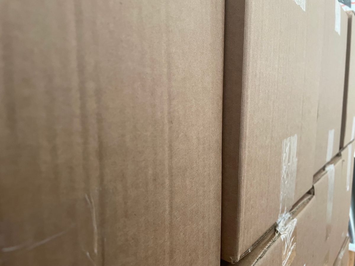 Fifteen boxes of books