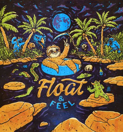 Float & Feel Sloth Illustration by Jeff Finley