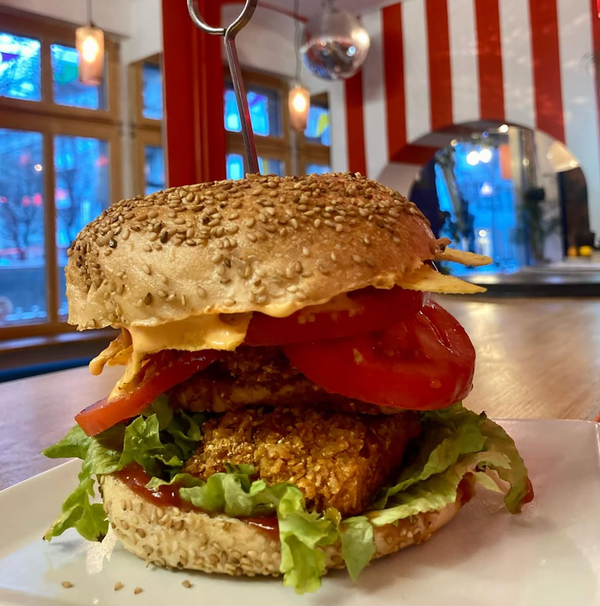 Behold, the Guilty Pleasure Vegan Burger of Neue Republik Reger
