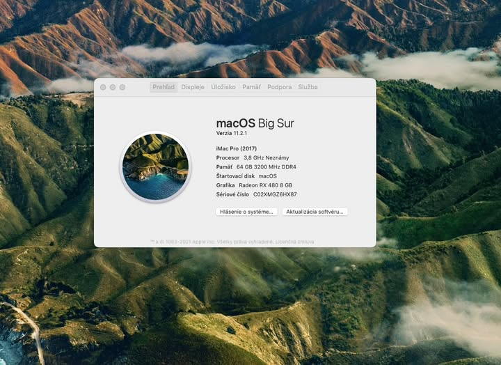 macOS Big Sur running on an HP EliteBook laptop through a Hackintosh setup.