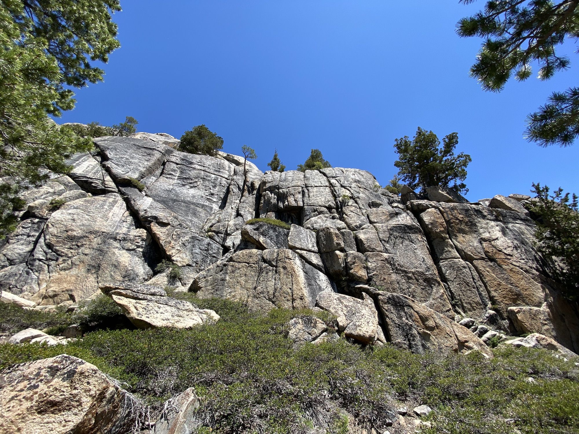 A sheer rock wall.