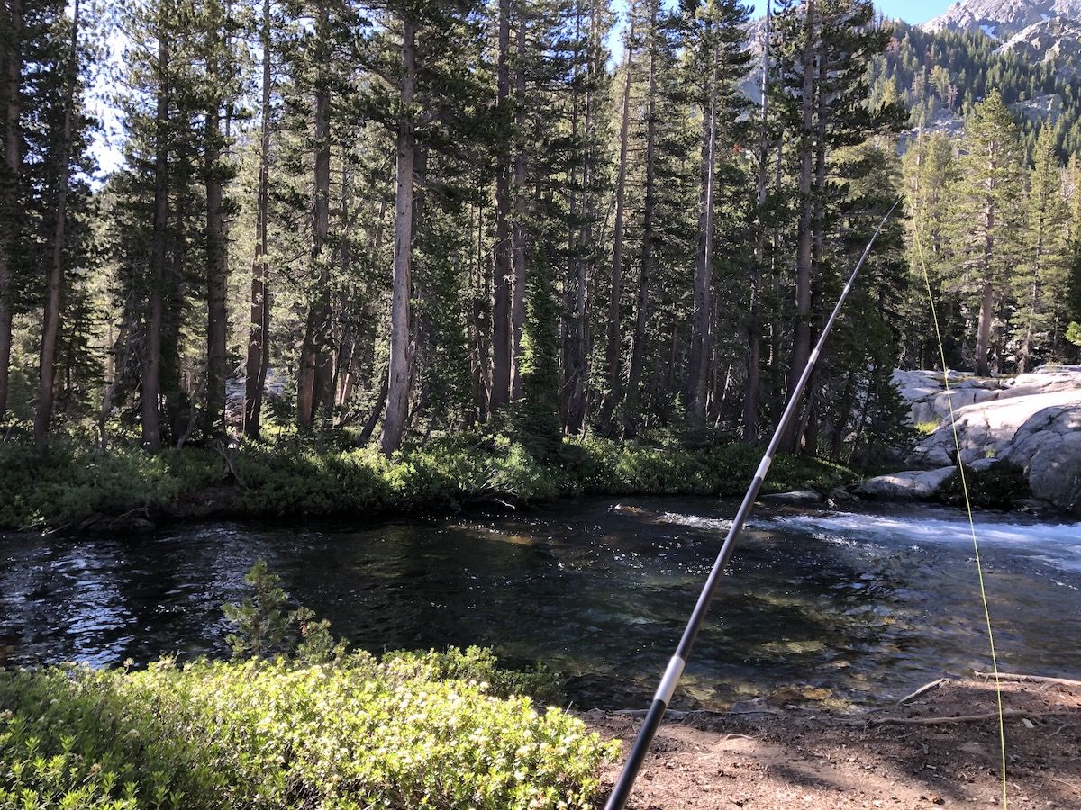 Fishing a promising looking hole.