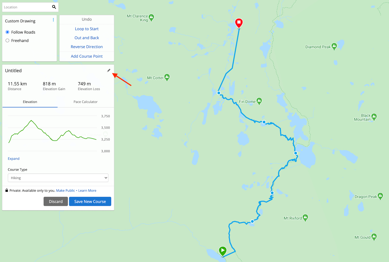 Rename the course in Garmin Connect. 