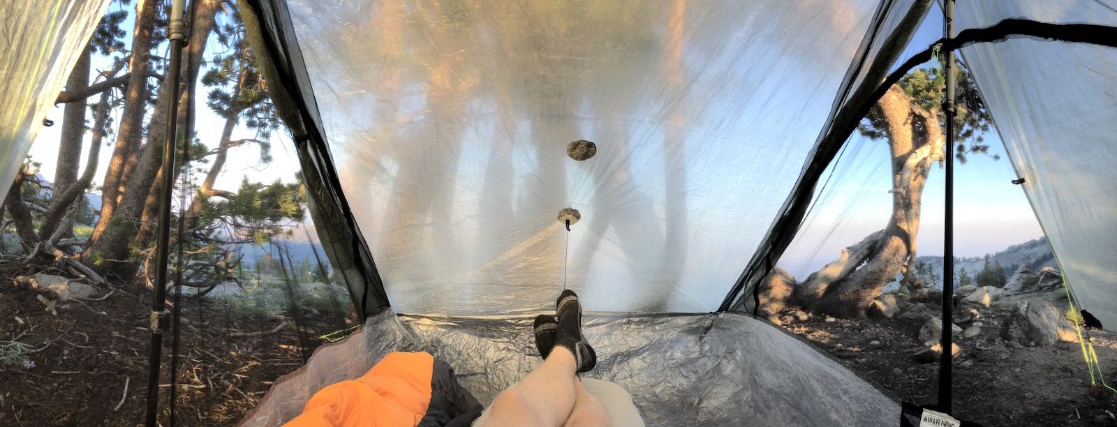 Nice views from inside the tent near Relay Peak.