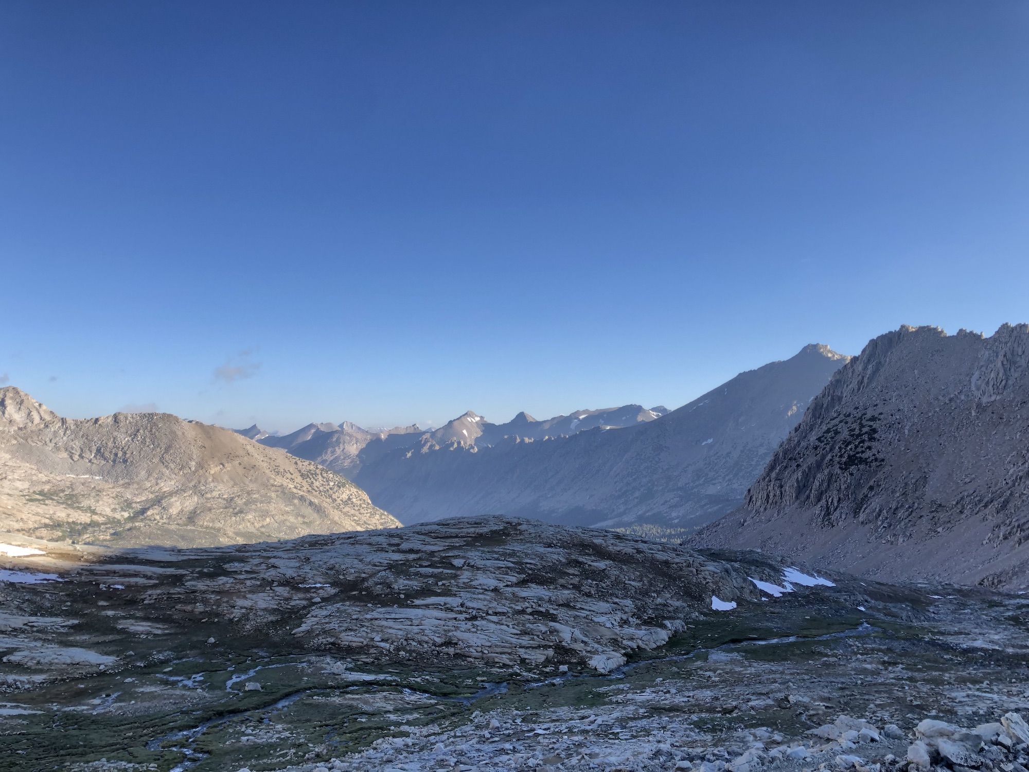 Wide open views of a granite mountain landscape
