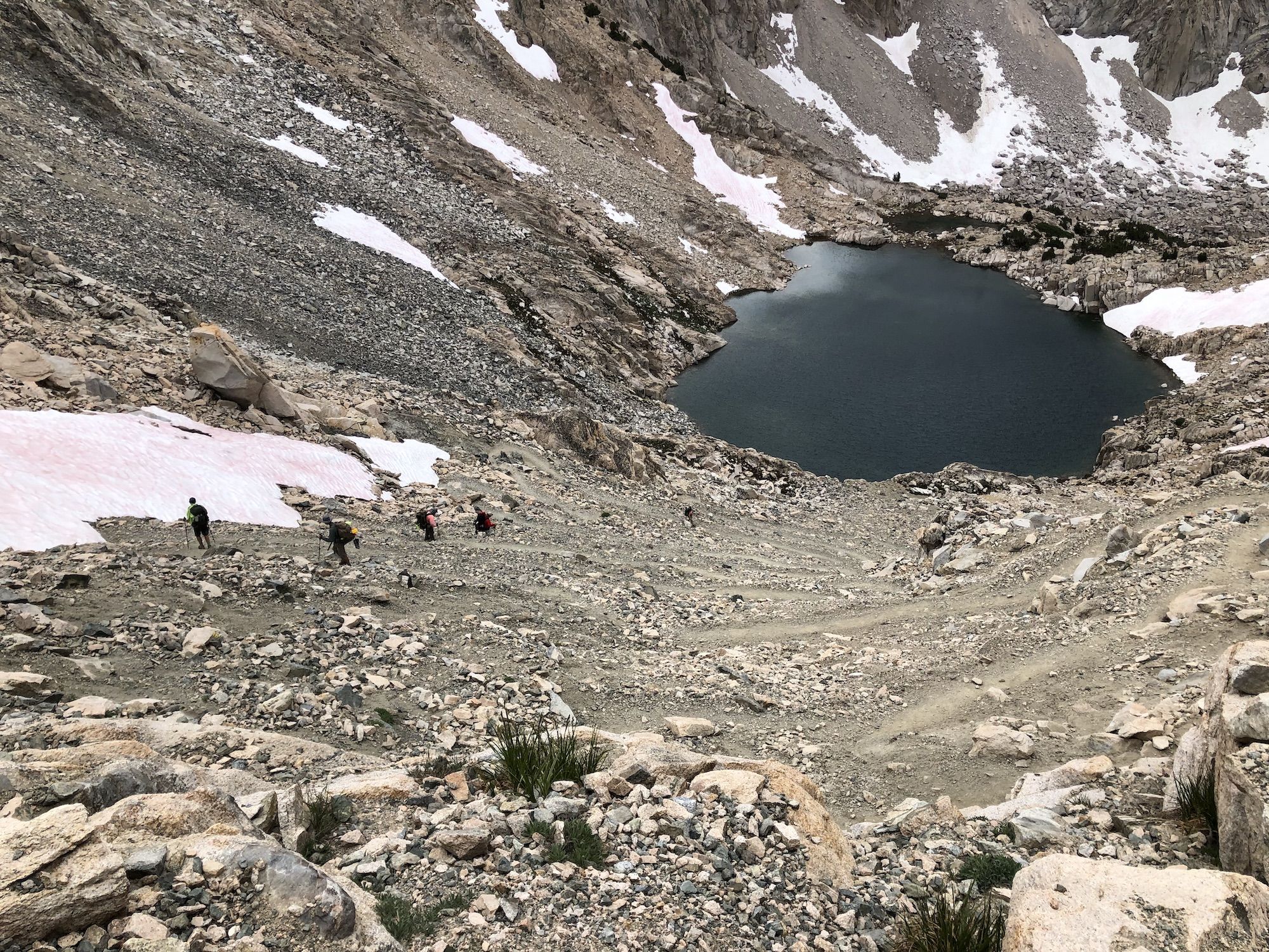 Tens of switchbacks on the way down Glenn Pass