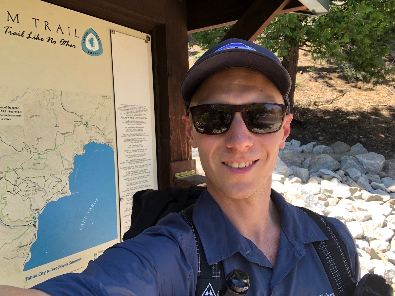 Me at the Tahoe City Trailhead excited to start the journey.