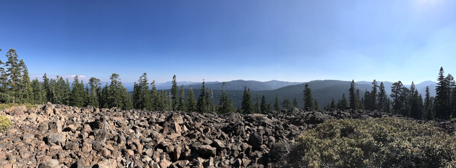 There were big fields of what appeared to be volcanic rocks.