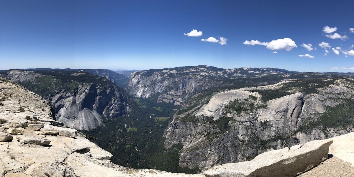 View of Yosemite Valley from the top of Half Dome.