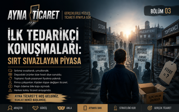 D - İlk Tedarikçi Konuşmaları: Sırt Sıvazlayan Piyasa | 1. Ne Satabiliriz? | BÖLÜM I — TİCARETİN İÇİNE GİRMEK