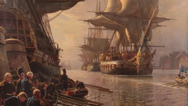 The Fleet Leaves the Port the Last Time, 1919. By Christian Mølsted (Danish, 1862–1930)