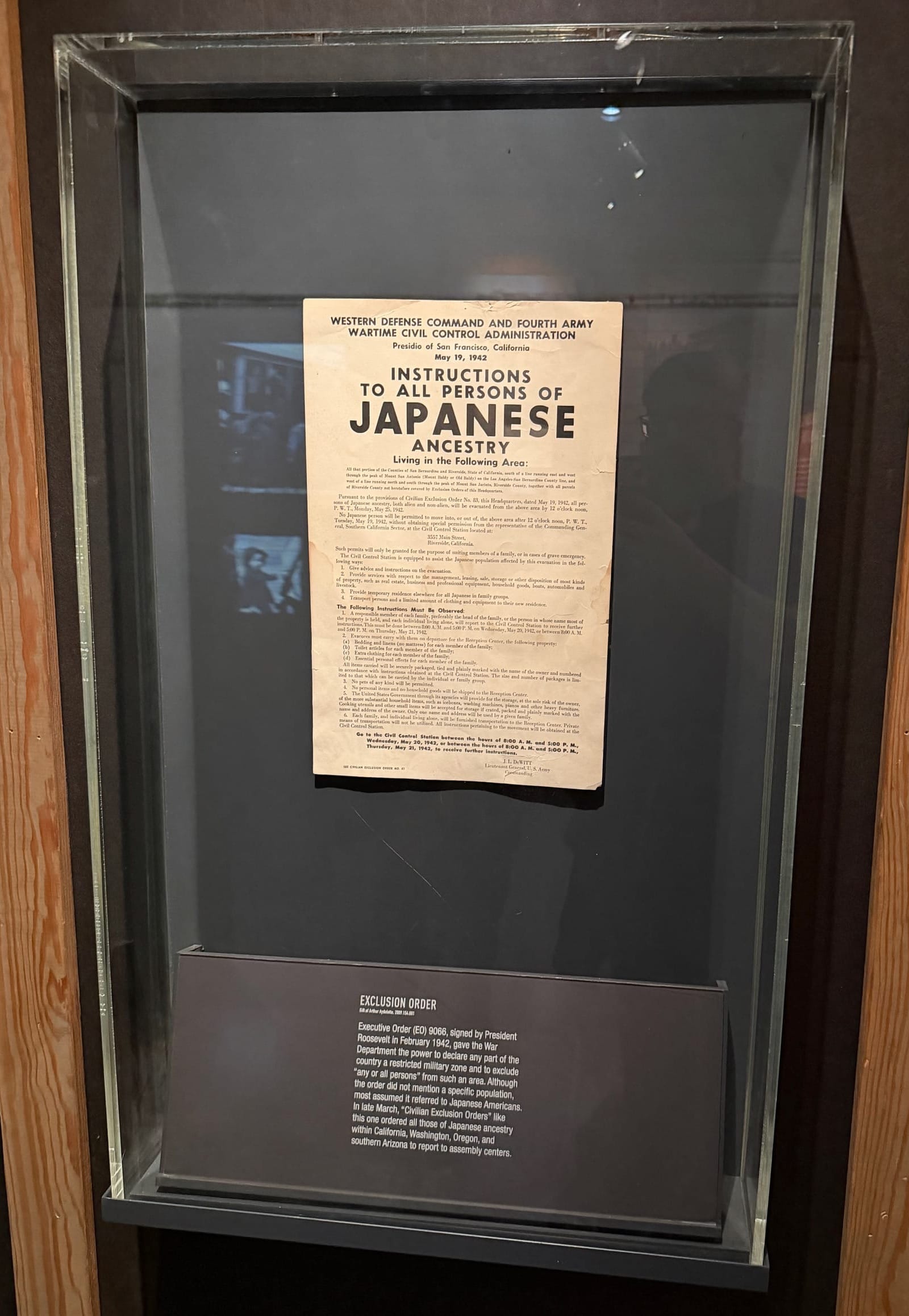 The Japanese internment order under glass