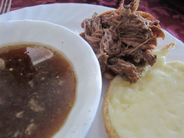 Slow Cooker Shiner Bock Pot Roast Dip Sandwiches
