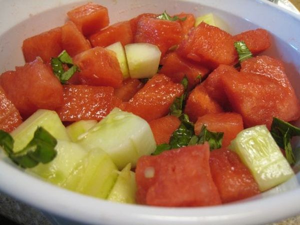 Watermelon Cucumber Salad