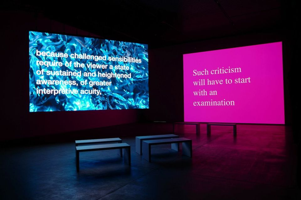 Tony Cokes converses with the collection at Kunstmuseum Liechtenstein