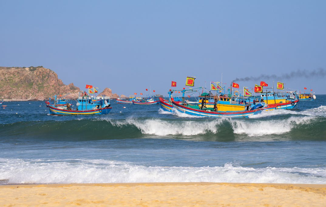 Boats with flags