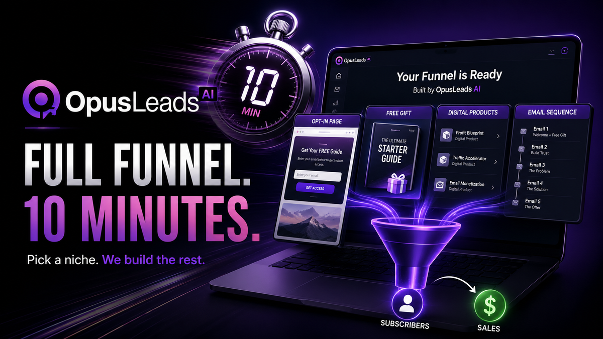 From a niche to a money-ready funnel in 10 minutes