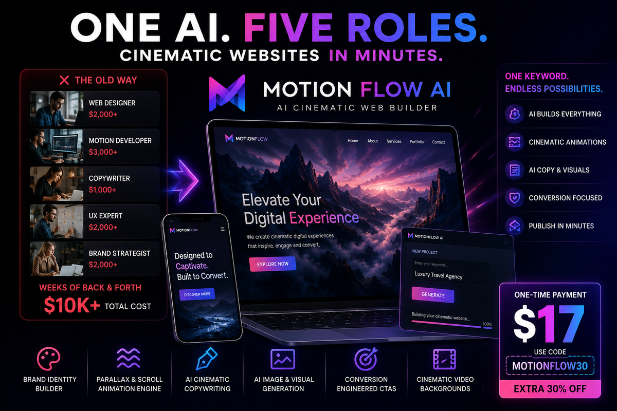You no longer need a creative team to build premium websites