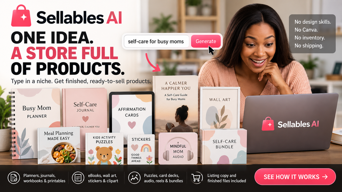 She typed "self-care for busy moms" and had seventeen products by afternoon