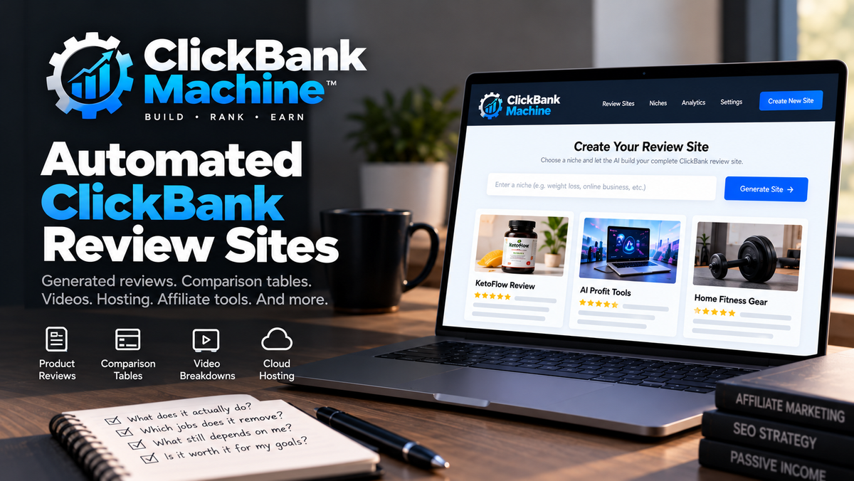 What ClickBank Machine automates, and what you'll still need to do yourself