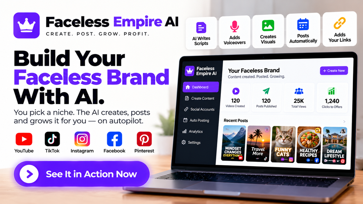 Faceless Empire AI just went LIVE!