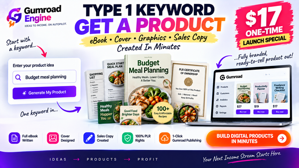 The tool that creates, designs, and lists digital products while you watch