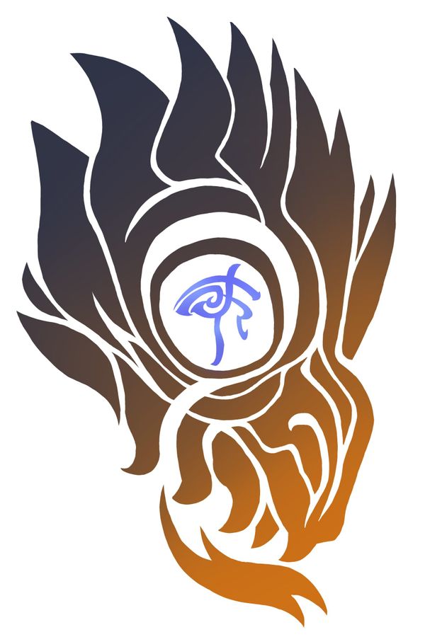A stylized basilisk's head with the blue Mark of Detection as its pupil