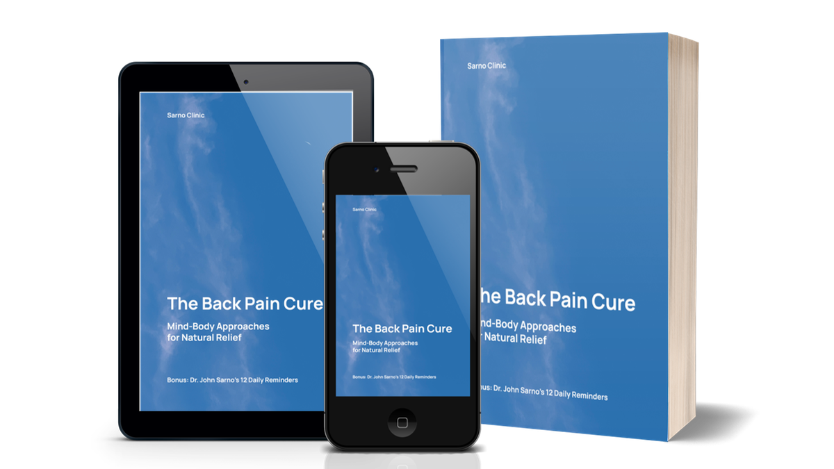 Covers of “The Back Pain Cure: Mind-Body Approaches for Natural Relief” by Sarno Clinic