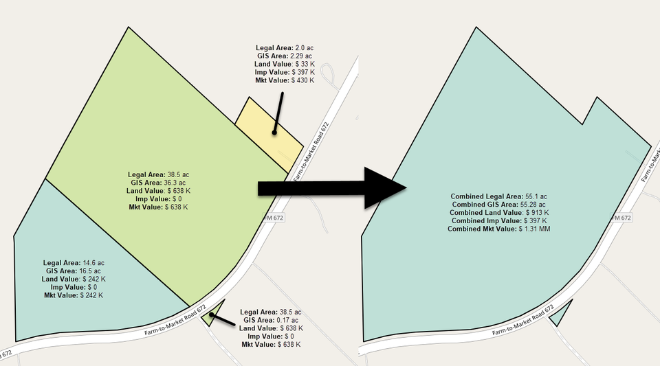 Contiguously(ish) owned land