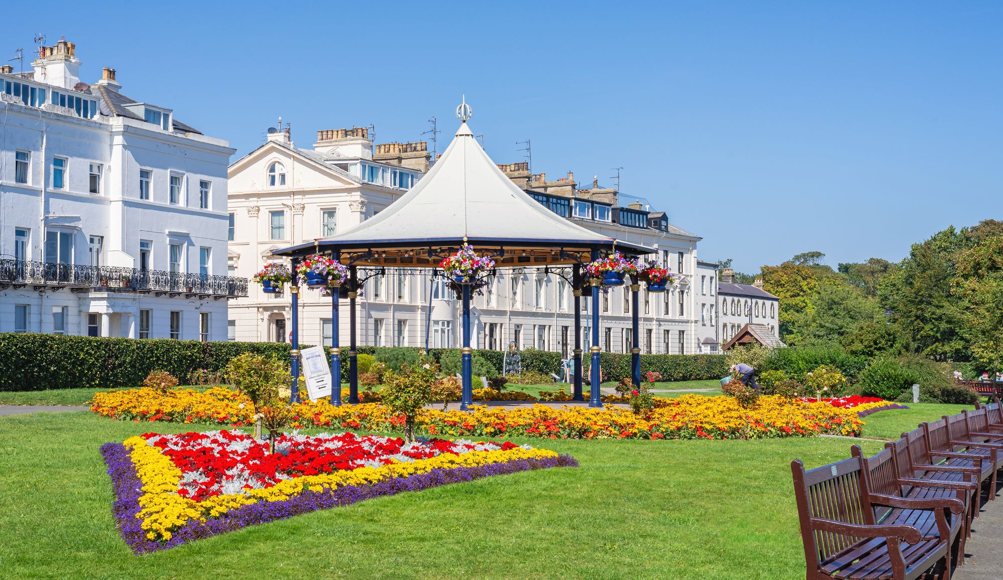 Beautiful colourful flowers in Crescent Gardens, Filey