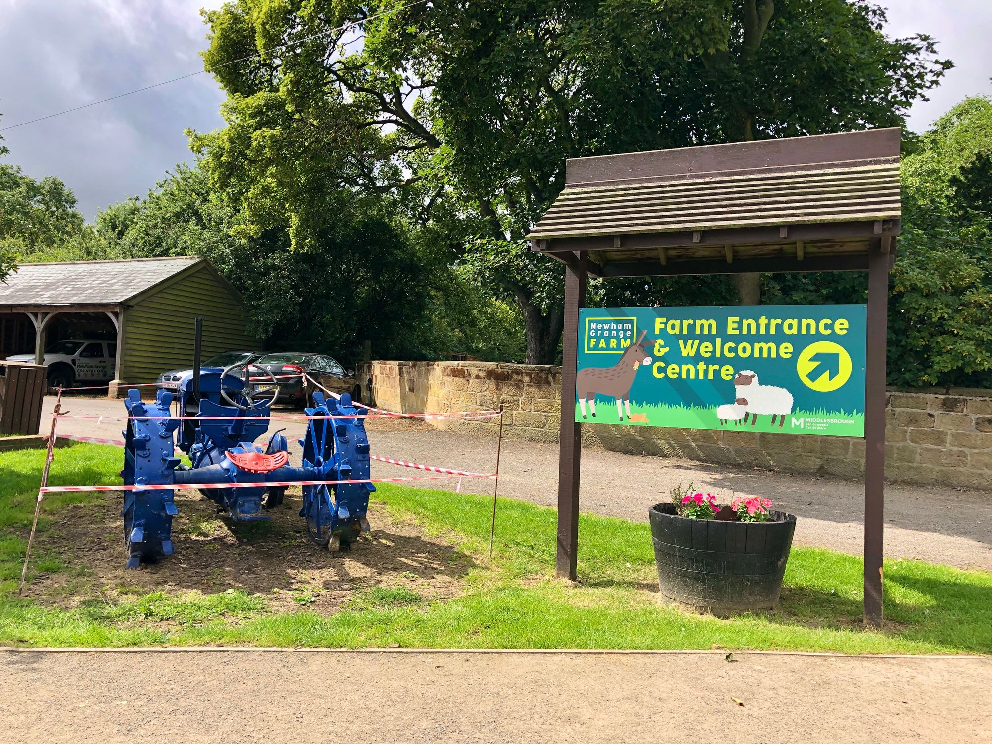 Entrance sign to Newham Grange Farm