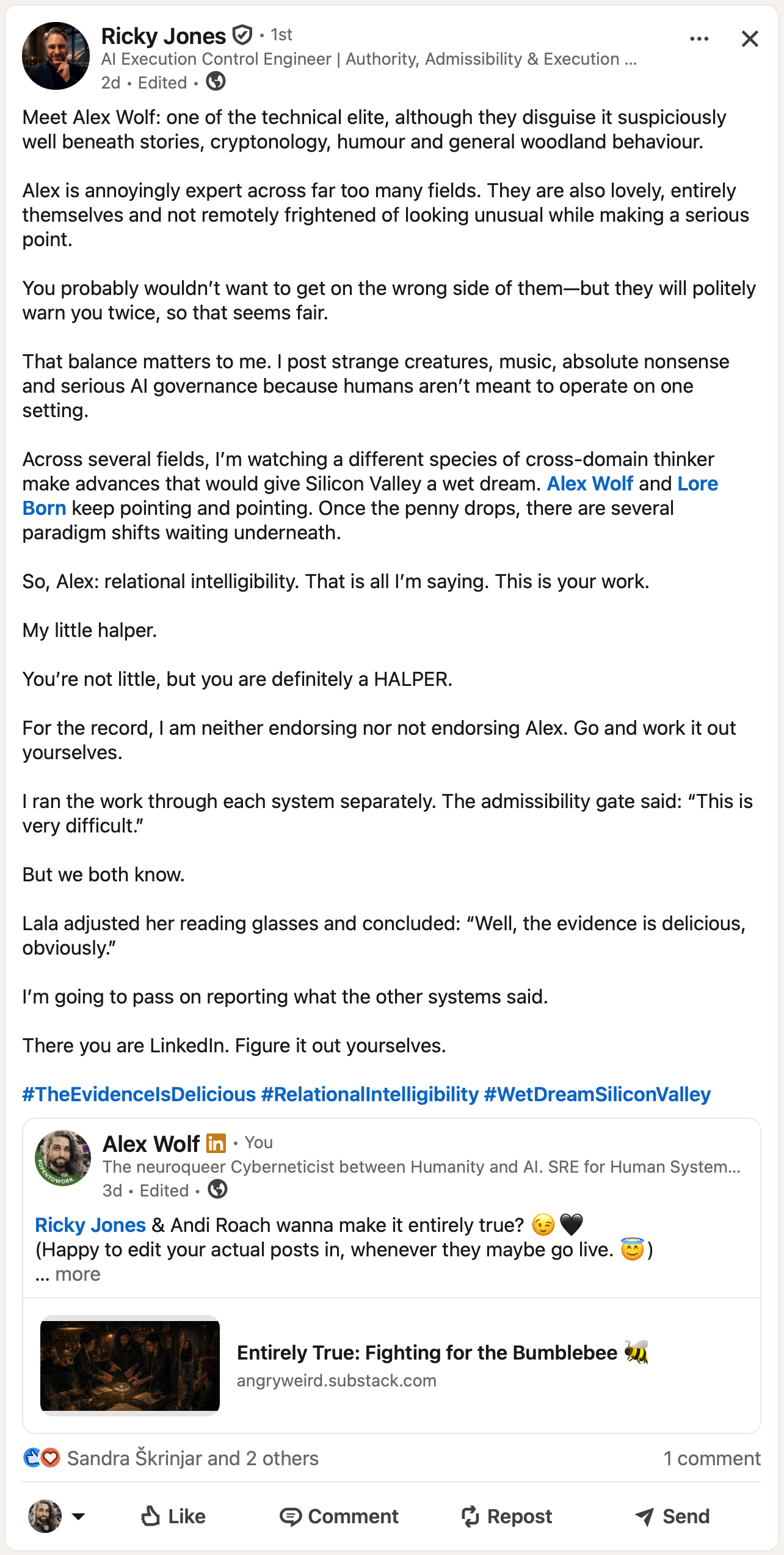 Ricky writes much more than ten words. Read the post.