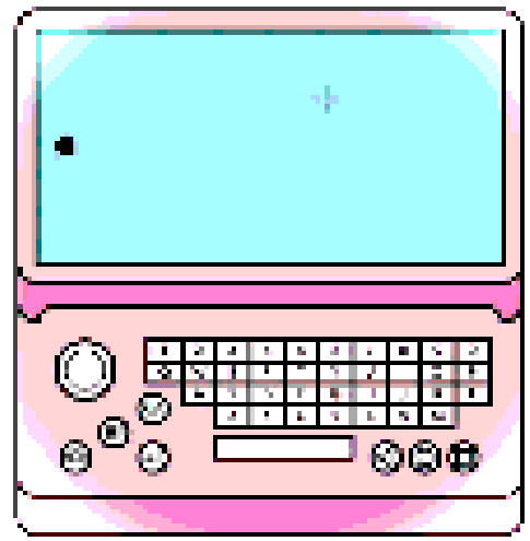 pretty pink cyberdeck illustration