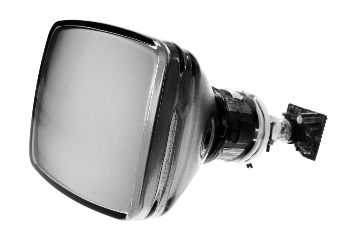 black and white image of a cathode ray tube