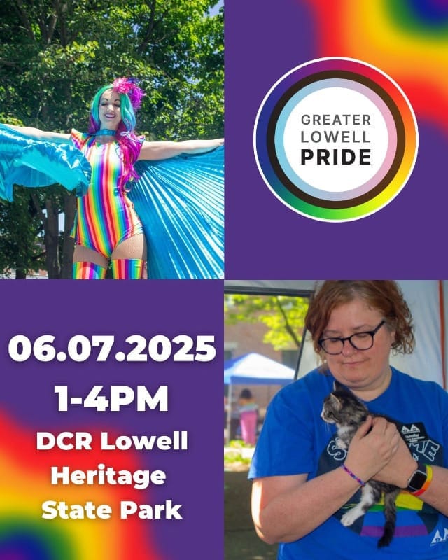 Greater Lowell Pride, 6/7, 1-4pm DCR Lowell Heritage State Park