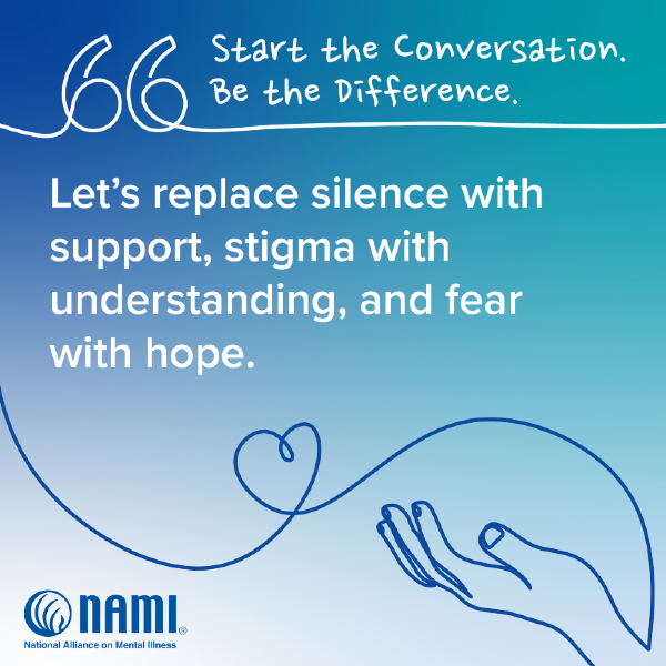 "Let's replace silence with support, stigma with understanding, and fear with hope"