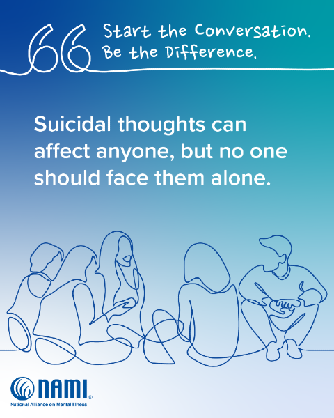 no one should have to face suicidal thoughts alone