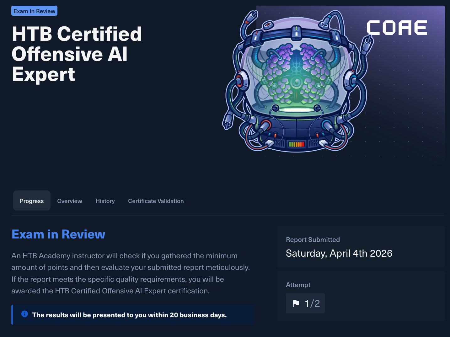 COAE exam - Report Submitted April 4th 2026