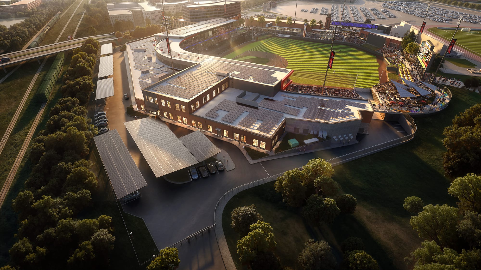 New Squirrels baseball stadium will be covered in solar panels